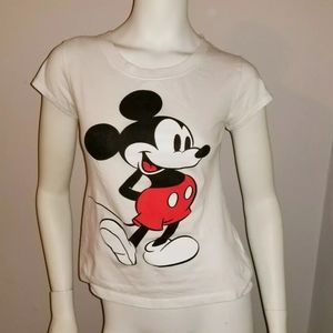 Disney Women's White Mickey Mouse Graphic T-Shirt